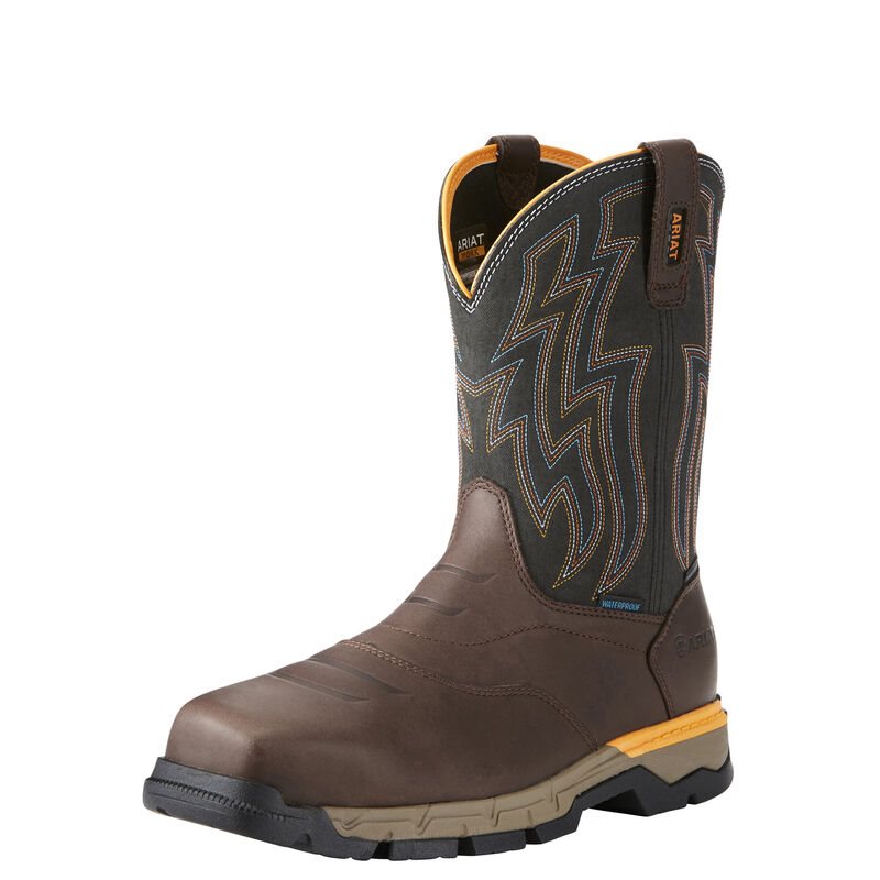 Ariat Work: Rebar Flex Western Waterproof Composite Toe Zapatos de Seguridad Hombre - Chocolate Marr